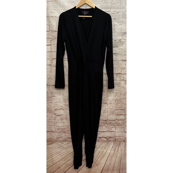 Commando Butter Wrap Long Sleeve Jumpsuit Black Size Medium Ultra Soft $248 NEW - Picture 1 of 7